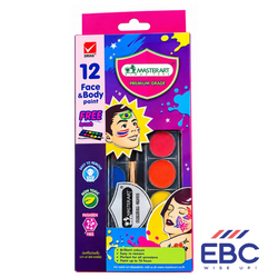 MASTER ART  Face & Body Paint  Set of 12 Shades